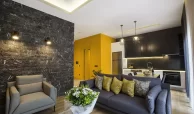 living room and kitchen