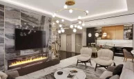 living room and kitchen
