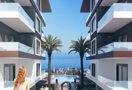 Investment Apartments with Pool in Alanya Offering Panoramic Sea Views