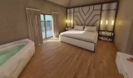 bedroom with jacuzzi