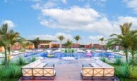 outdoor pool, and sitting area