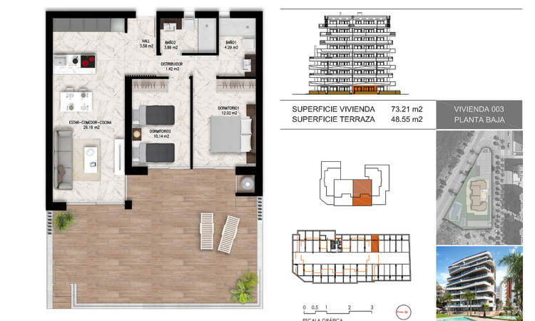 Apartments for sale in Guardamar del Segura Alicante in Alicante with 80 m² of space.