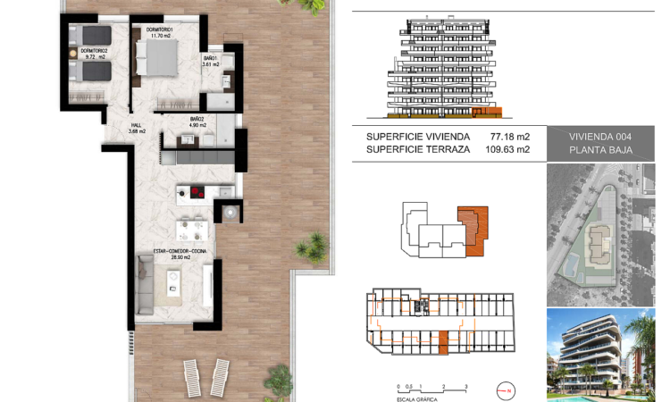 Apartments for sale in Guardamar del Segura Alicante in Alicante with 80 m² of space.
