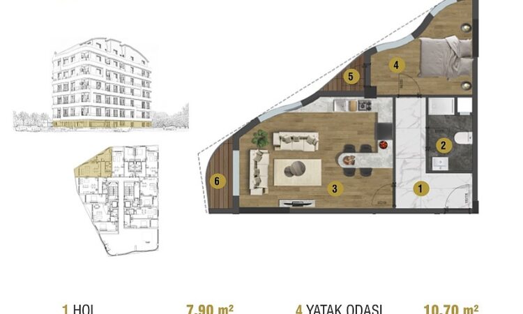 Apartments for sale in Muratpasa Antalya in Antalya with 58 m² of space.