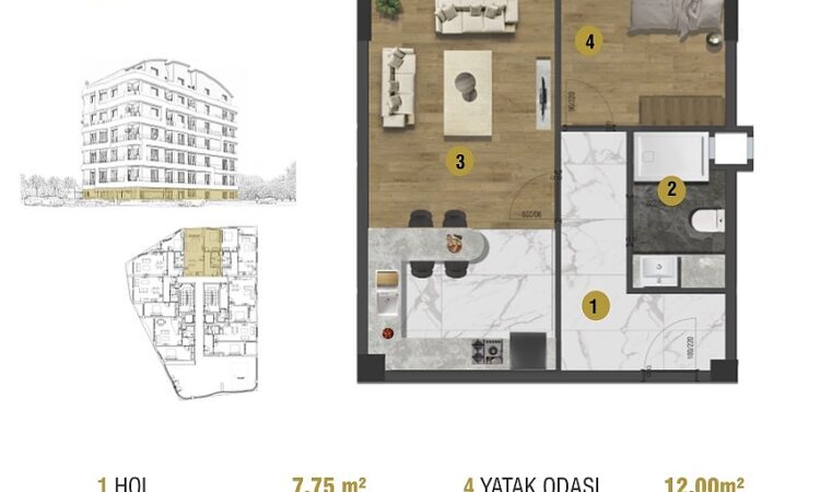 Apartments for sale in Muratpasa Antalya in Antalya with 58 m² of space.