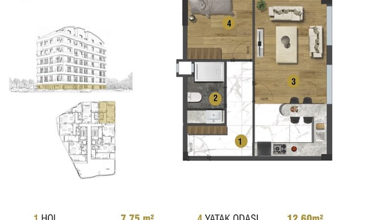 Apartments for sale in Muratpasa Antalya in Antalya with 58 m² of space.