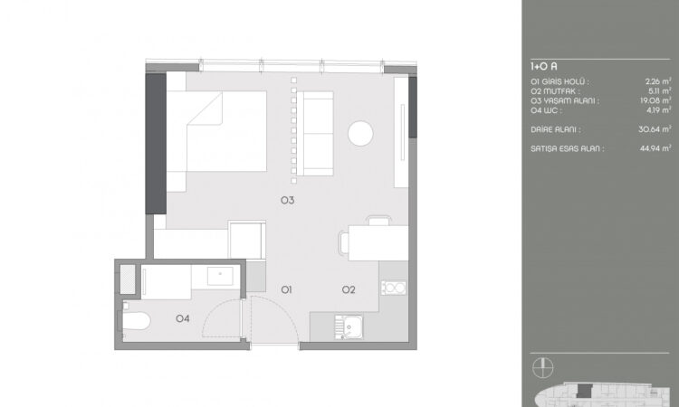 Apartments for sale in Sisli Istanbul in İstanbul with 43 m² of space.