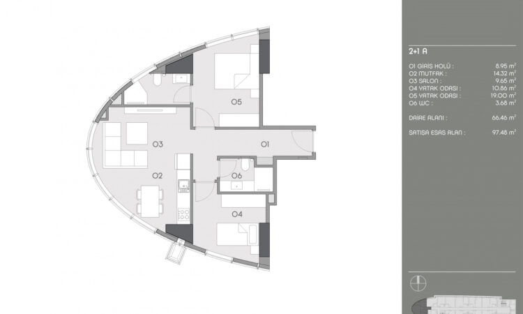 Apartments for sale in Sisli Istanbul in İstanbul with 43 m² of space.