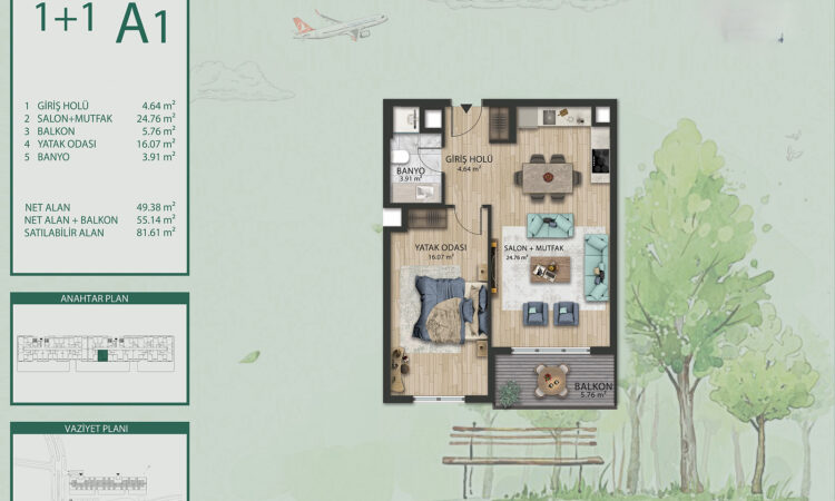 Apartments for sale in Arnavutkoy Istanbul in İstanbul with 69 m² of space.