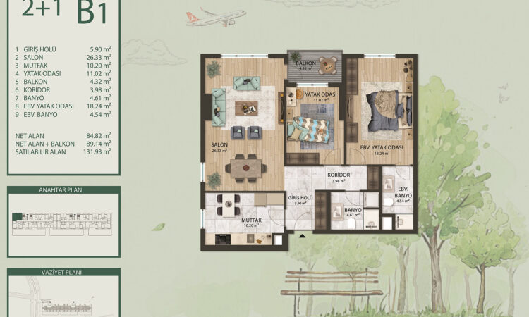 Apartments for sale in Arnavutkoy Istanbul in İstanbul with 69 m² of space.