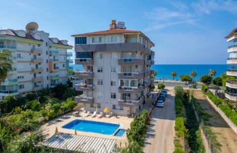 1+1 Seafront Apartment with Stunning Sea and Mountain Views in Kestel, Alanya