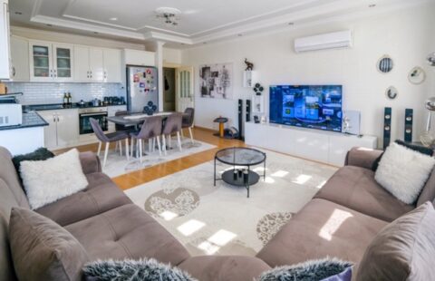 Spacious 3+1 Furnished Apartment with Stunning Sea and Castle Views in Tosmur