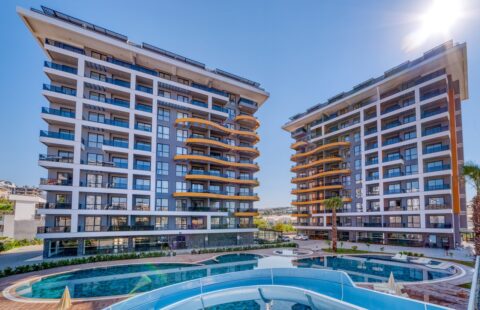 Furnished 1-Bedroom Apartment with Pool View in Avsallar