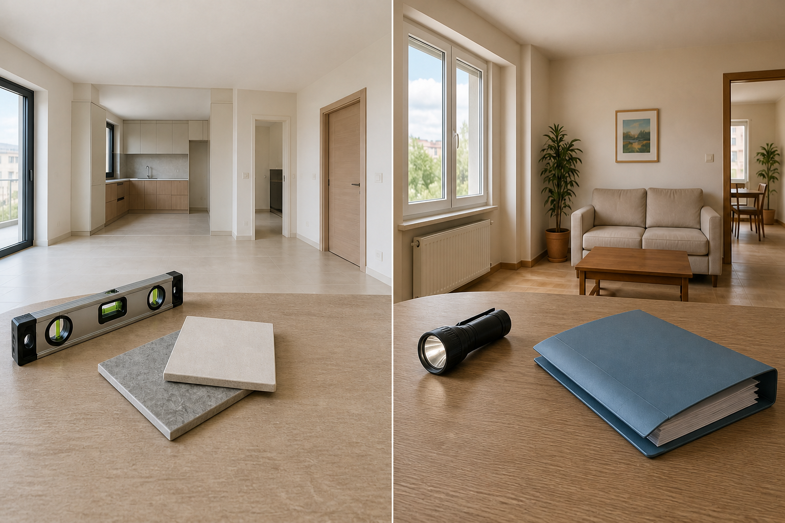 New-build vs resale in Turkey illustrated with two interiors prepared for buyer checks