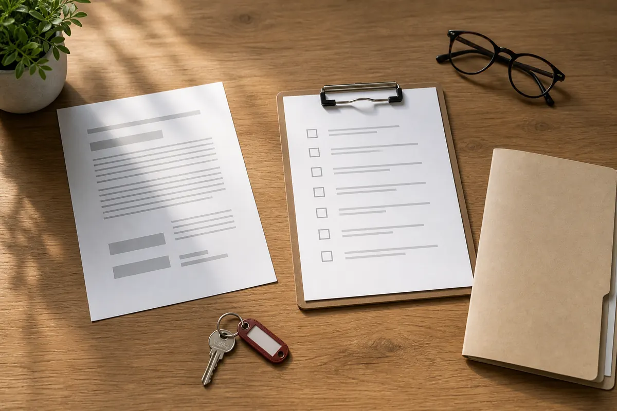Property power of attorney Turkey checklist beside an unsigned document and house key