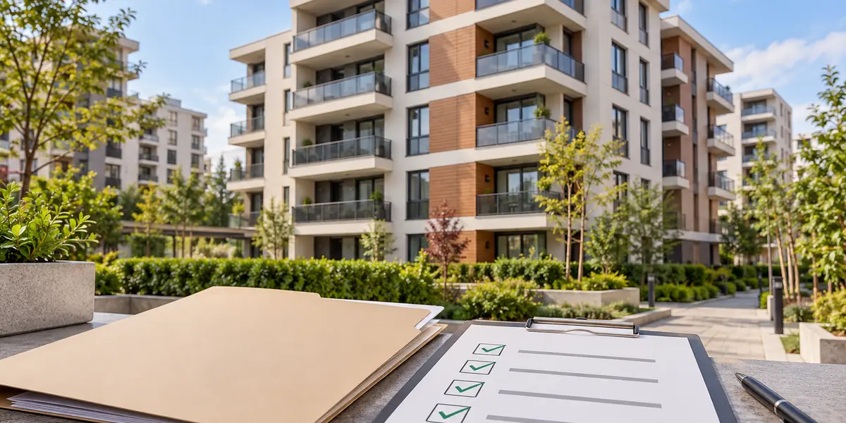 Apartment model, calculator and records arranged for a common-expense review