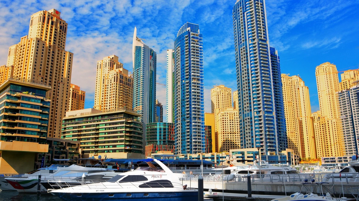 Dubai Marina towers illustrating a UAE property completion