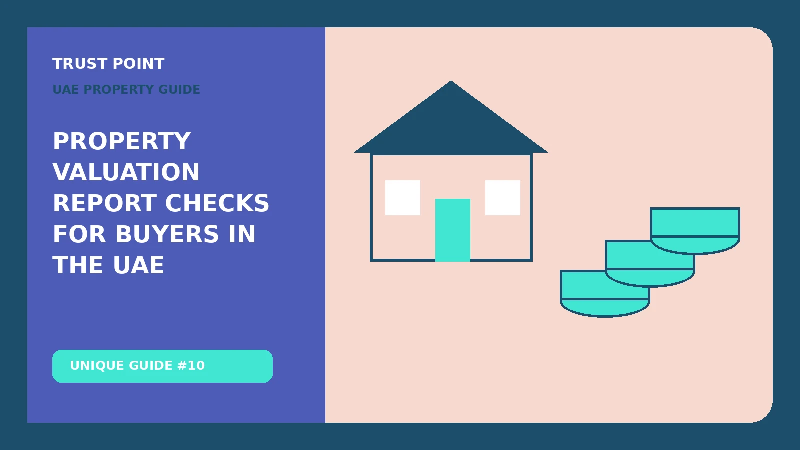 Custom editorial illustration for Property Valuation Report Checks for Buyers in the UAE, showing property finance records