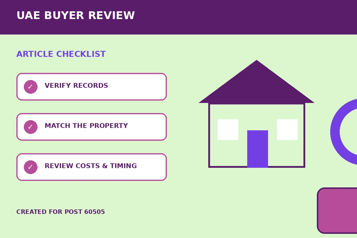 Custom editorial illustration for Snagging Inspection Checks Before UAE Property Handover, showing a home inspection and review checklist